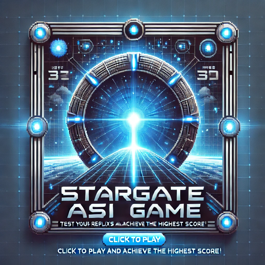 Stargate portal rendered in neon lighting